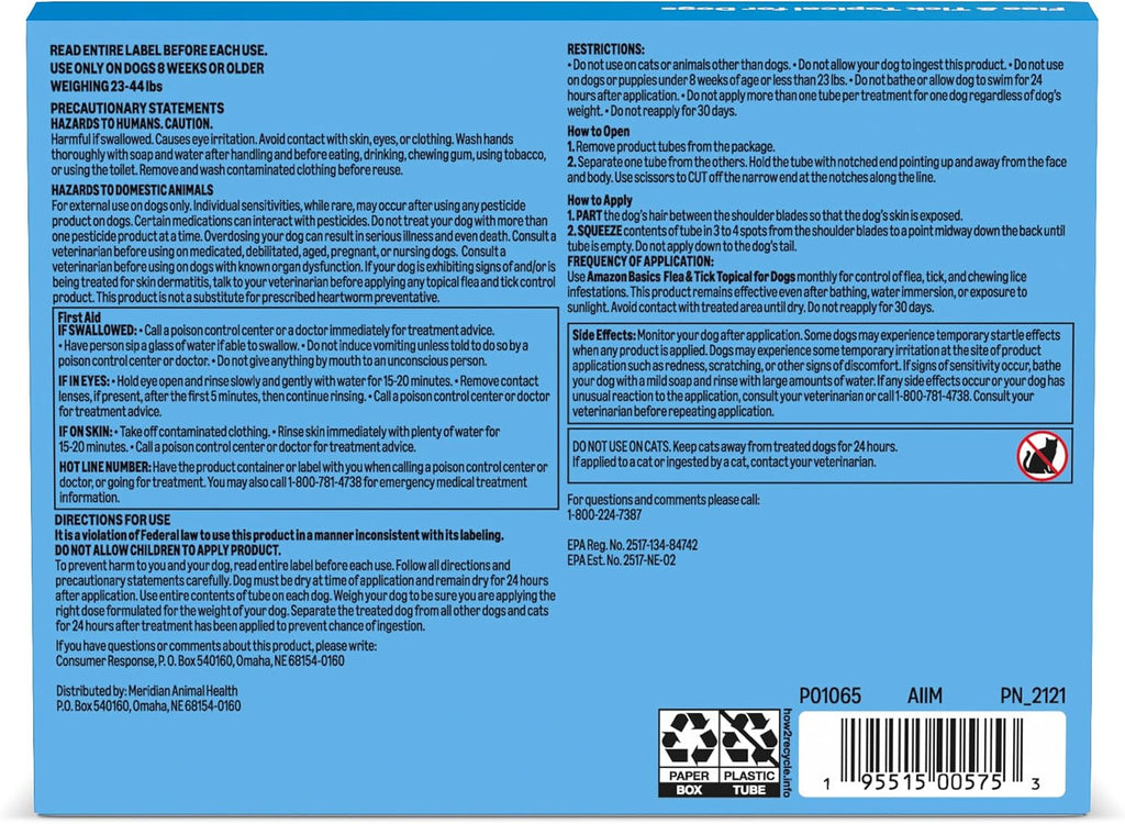 Amazon Basics Flea and Tick Topical Treatment for Medium Dogs (23-44 lbs), Fast Acting and Long Lasting, 3 Count, Packaging May Vary - Image 9