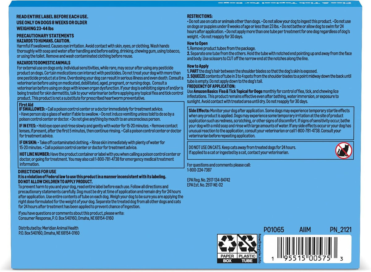 Amazon Basics Flea and Tick Topical Treatment for Medium Dogs (23-44 lbs), Fast Acting and Long Lasting, 3 Count, Packaging May Vary - Image 9