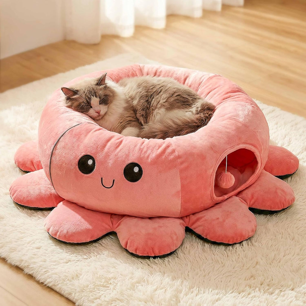 Two-step folding process of the lightweight indoor cat play tunnel