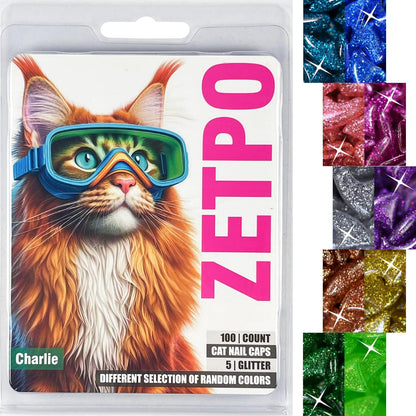 zetpo Cat Nail Caps | Cat Claw Covers | with Adhesives and Applicators (XS, 5X Solid Random Colors | 100 pcs) - Image 12