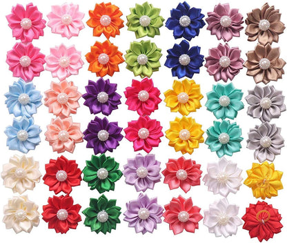Yaka 40 piece dog hair bows set in 20 colors with pearl accents