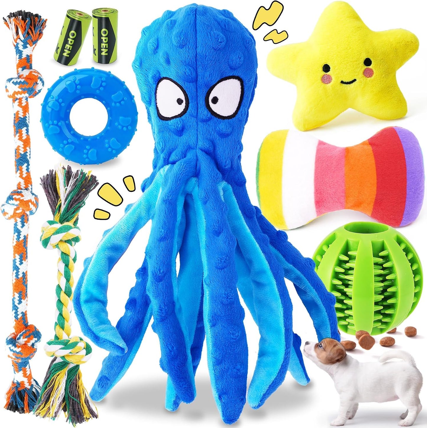 KIPRITII 9 Pack Interactive Puppy Dog Toys complete bundle set front view displayed neatly