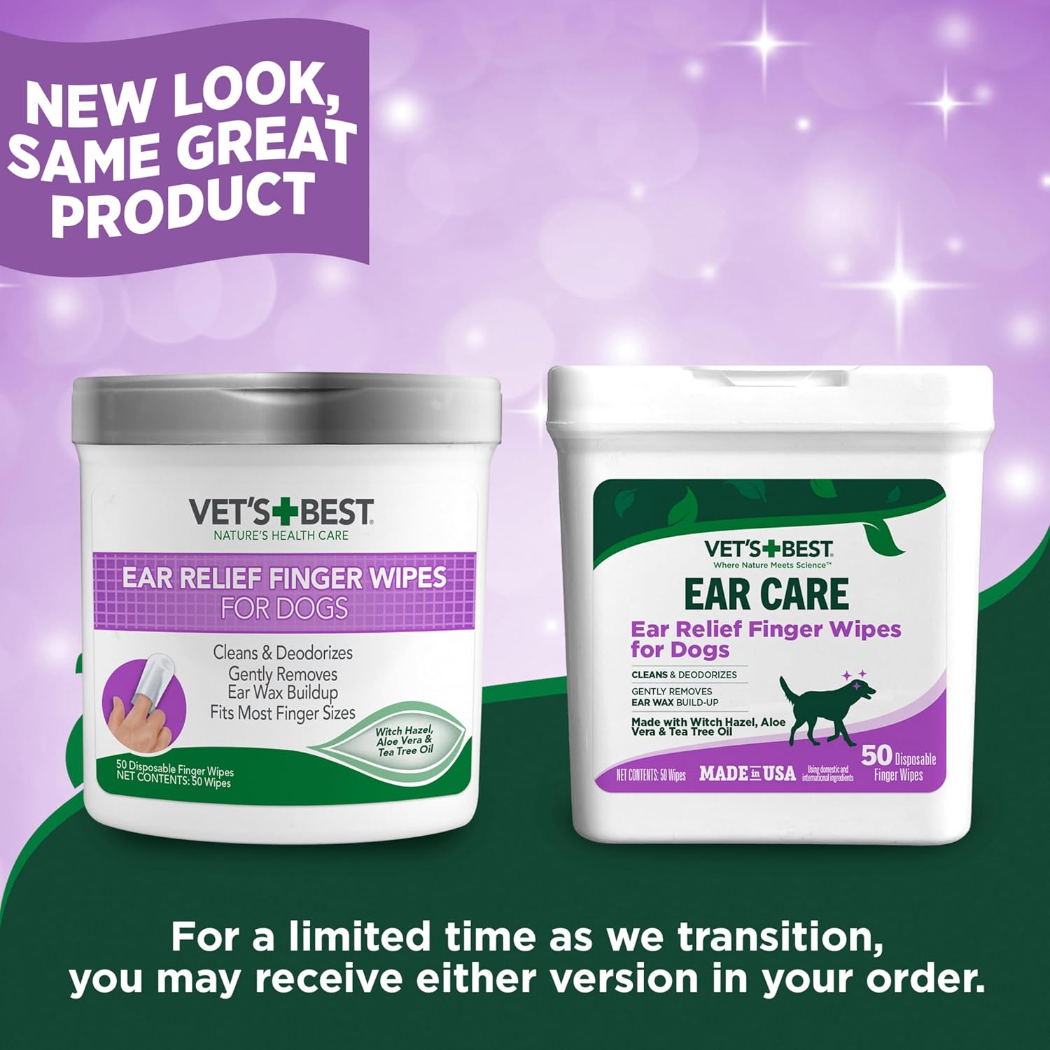 Vet's Best finger wipes showing easy application on hand