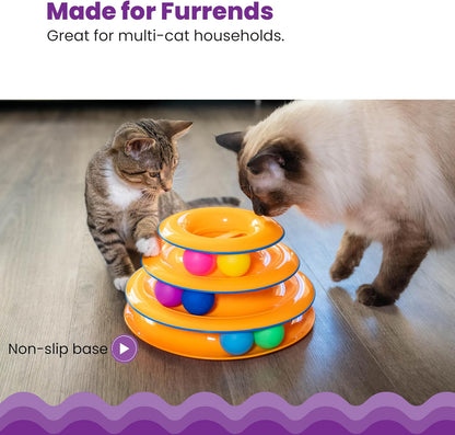 Catstages interactive cat enrichment tower with non slip base pads