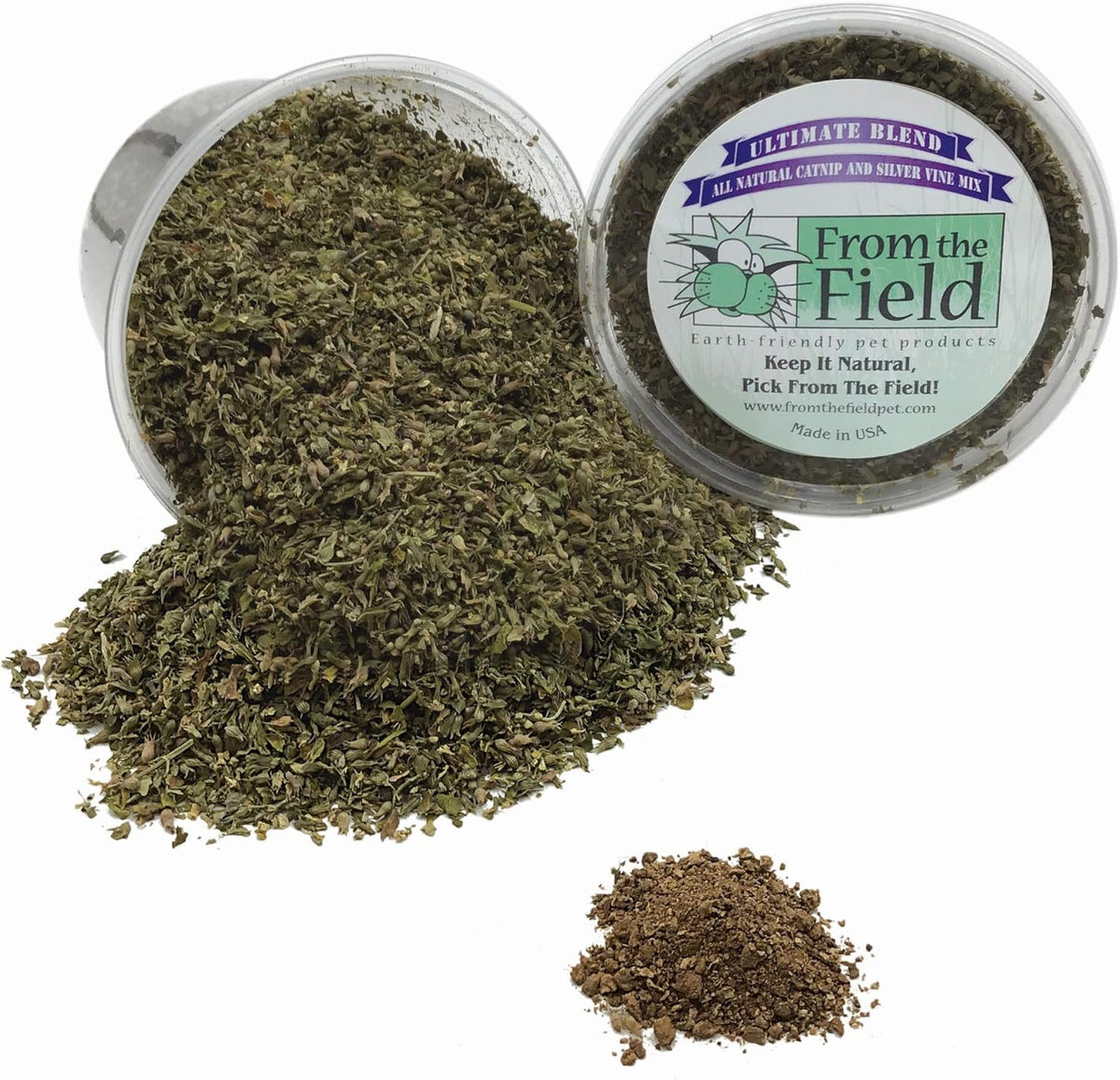 From The Field two ounce catnip tub lifestyle angle