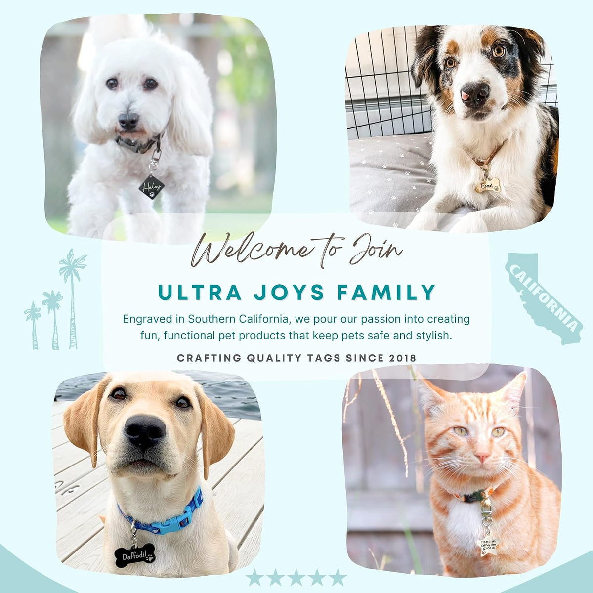 Ultra Joys Dog Tags Personalized for Pets - Hollow Paw Custom Pet ID Tag - Engraved Dog Tag for Small, Large Dogs - Large Bone in Black - Image 9
