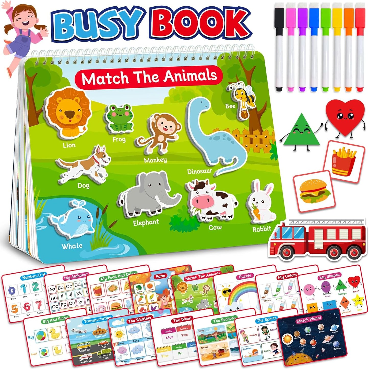 Benresive Montessori Preschool Busy Book front view showing the colorful cover design for toddler learning.