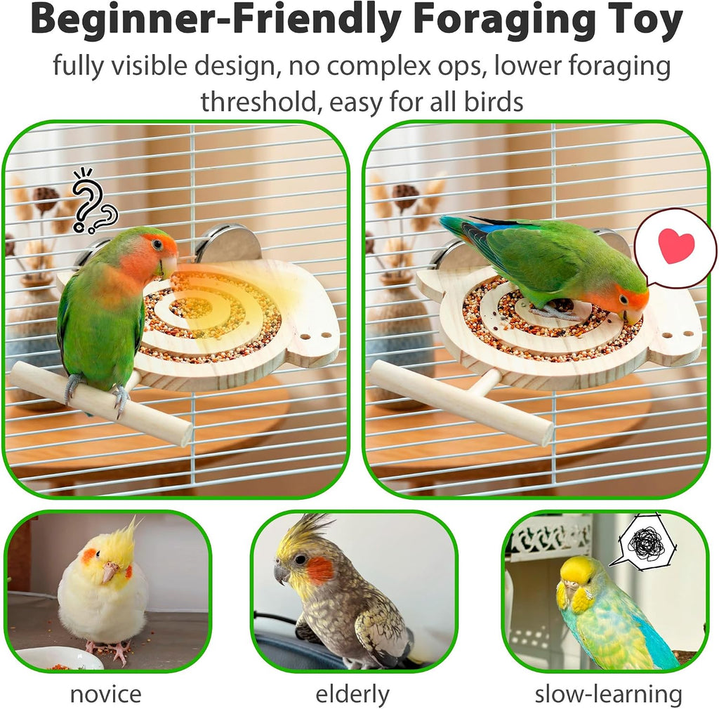 Jevnd parakeet toy showing wood grain texture