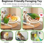 Jevnd parakeet toy showing wood grain texture