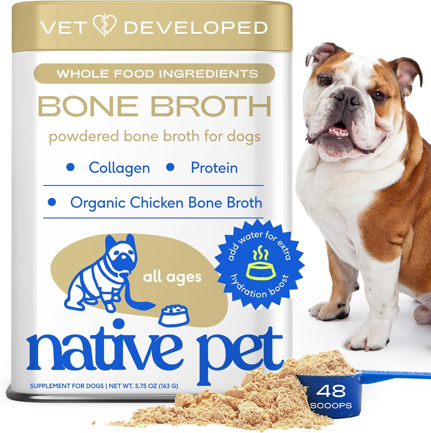 Native Pet Bone Broth for Dogs - Made with Real Beef Bone Broth, Dog Food Toppers for Picky Eaters - Provides Extra Hydration & Nutrition for Joint Strength, Immunity & Heart Health-48 Scoops - Image 11