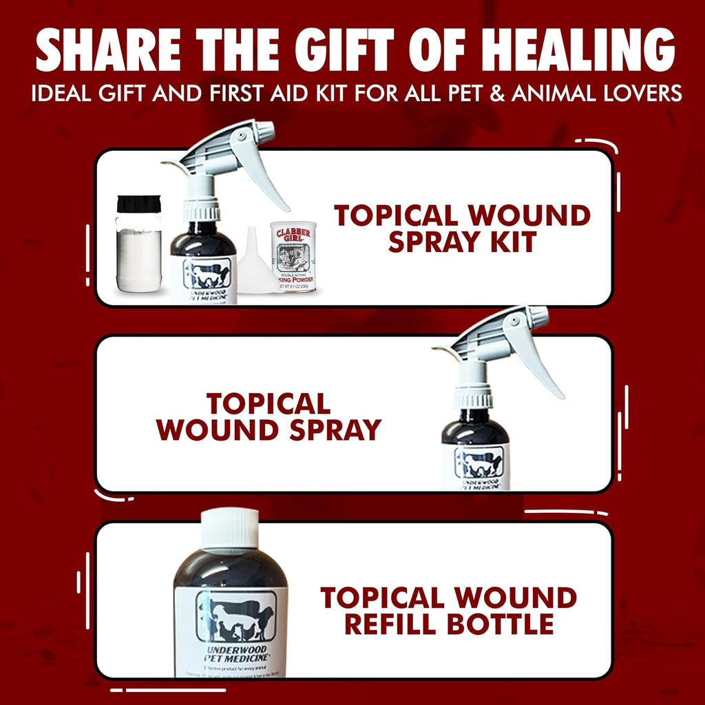 Professional animal wound care spray bottle