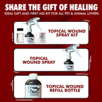 Professional animal wound care spray bottle