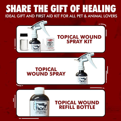 Professional animal wound care spray bottle