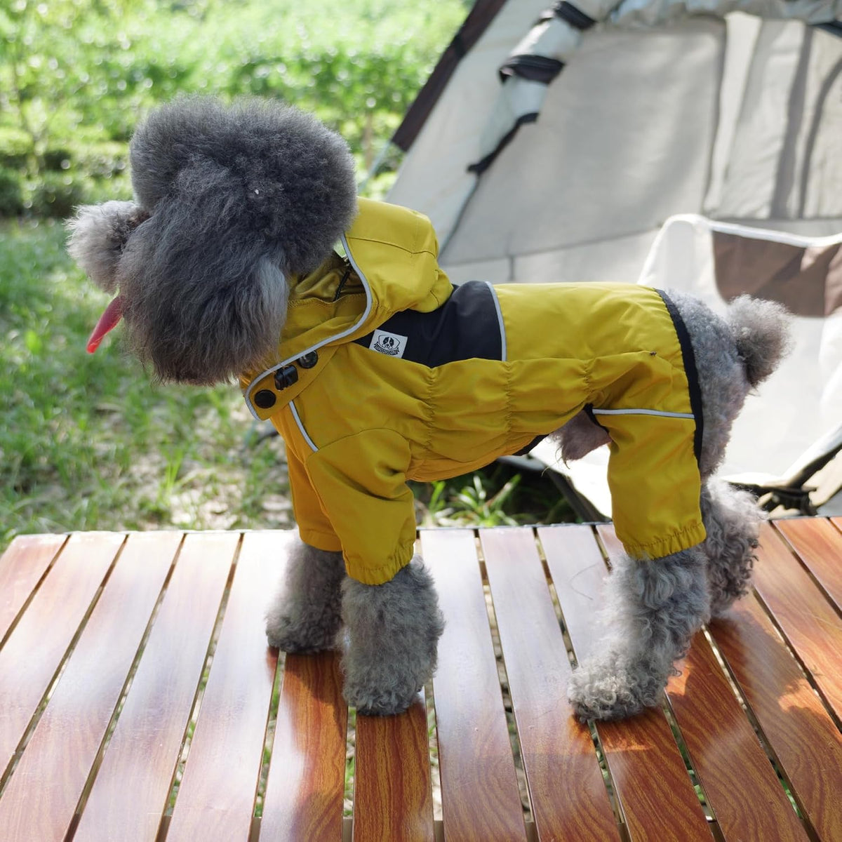 Lovelonglong high density waterproof fabric dog jacket packaging details