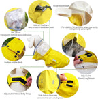 Adjustable reflective lightweight pet rain clothes featuring the belly Velcro strap detail