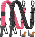 Pawaboo 2Pack Dog Seatbelt for Car,3-in-1 Dog Car Seat Belt Bungee,Shockproof Dogs Tether for Cars with Buckle&Hook Latch, Adjustable Reflective Dogs Cars Harness Leash with 360 degrees Lockable Buckle,Black - Image 12