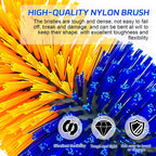Close up of durable nylon bristles on Tagysh livestock scratcher