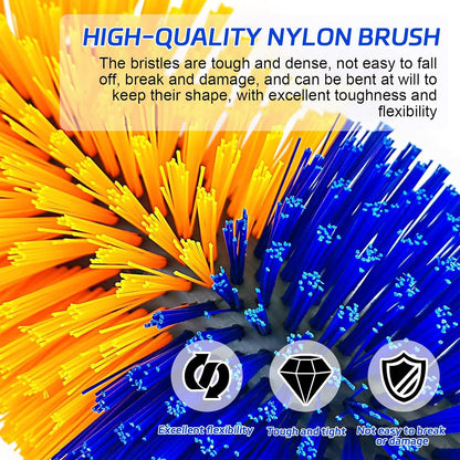 Close up of durable nylon bristles on Tagysh livestock scratcher
