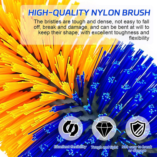 Close up of durable nylon bristles on Tagysh livestock scratcher