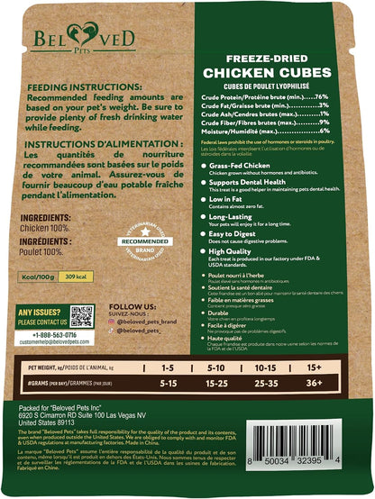 Beloved Pets single ingredient grain free chicken treats for dogs and cats
