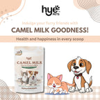 Camel milk powder for sensitive stomachs in dogs and cats as a meal topper.