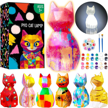 Goody King Paint Your Own Cat Lamp Kit front view showing product packaging