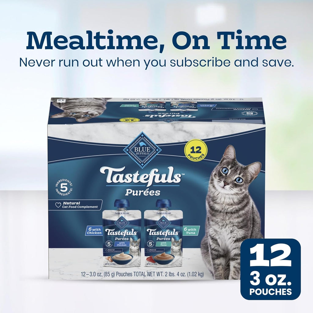 Blue Buffalo Tastefuls Pures Variety Pack Wet Cat Food Complement (Chicken & Tuna) Made with Natural Ingredients, for All Life Stages, 3-oz. Resealable Pouches (12 Count) - Image 10