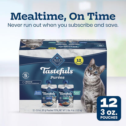 Blue Buffalo Tastefuls Pures Variety Pack Wet Cat Food Complement (Chicken & Tuna) Made with Natural Ingredients, for All Life Stages, 3-oz. Resealable Pouches (12 Count) - Image 10