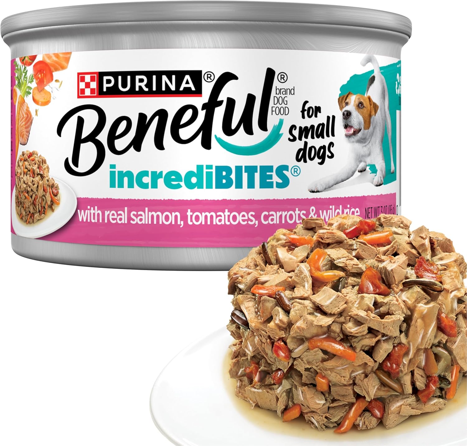Beneful Purina Small Breed Wet Dog Food Variety Pack, IncrediBites With Real Beef, Chicken and Salmon - (Pack of 30) 3 Oz. Cans - Image 15