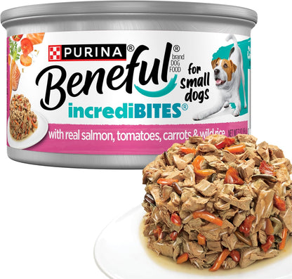 Beneful Purina Small Breed Wet Dog Food Variety Pack, IncrediBites With Real Beef, Chicken and Salmon - (Pack of 30) 3 Oz. Cans - Image 15