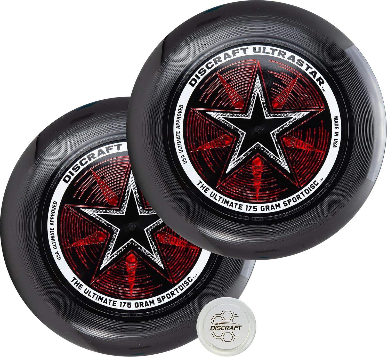 Discraft UV activated ultimate frisbee disc changing colors on a sunny grass field