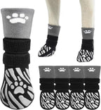 SCENEREAL Dog Socks to Prevent Licking Paws for Hot/Cold Pavement, Dog Boots & Paw Protectors for Small Medium Large Dogs, Senior Dog Grippy Socks Booties for Hardwood Floors Winter Outdoor, Pink M - Image 9