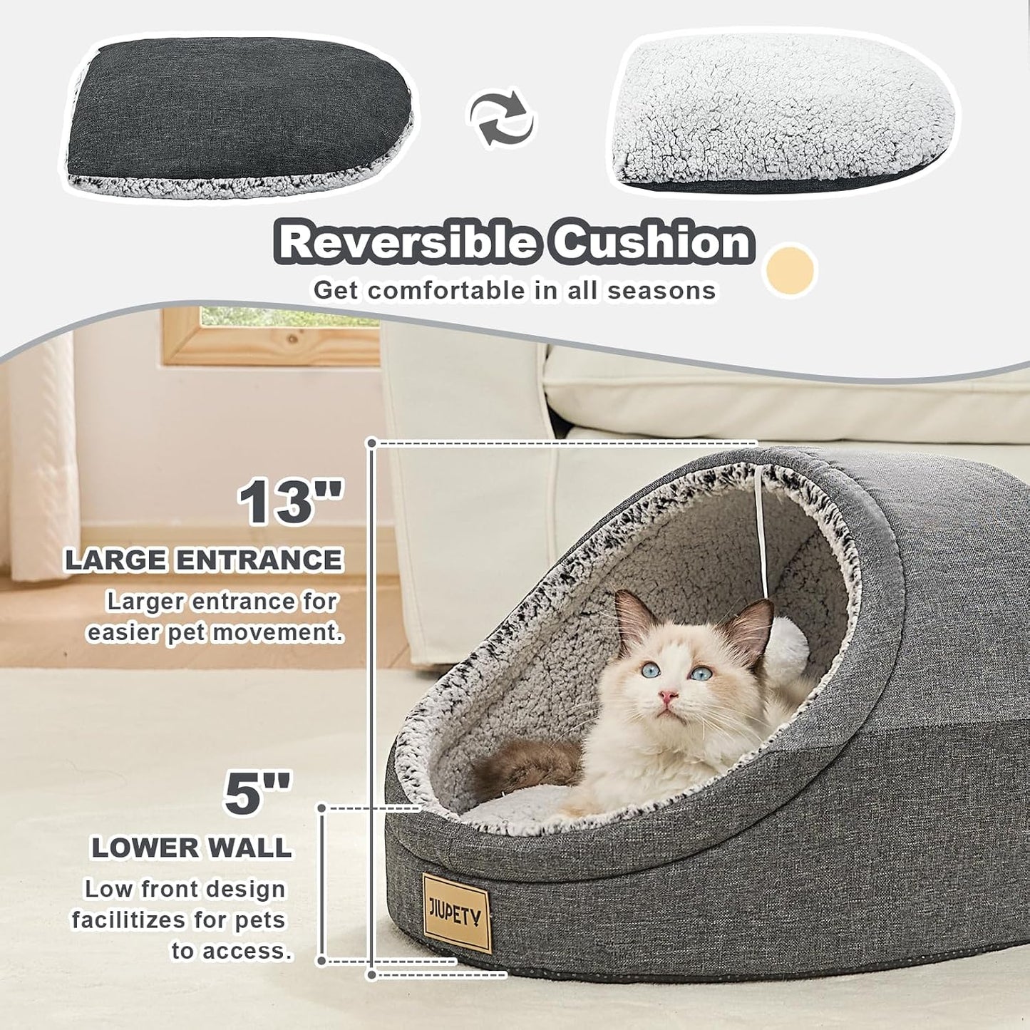 Jiupety cat bed with hanging toy for kittens