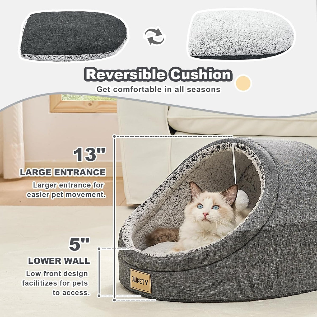 Jiupety cat bed with hanging toy for kittens