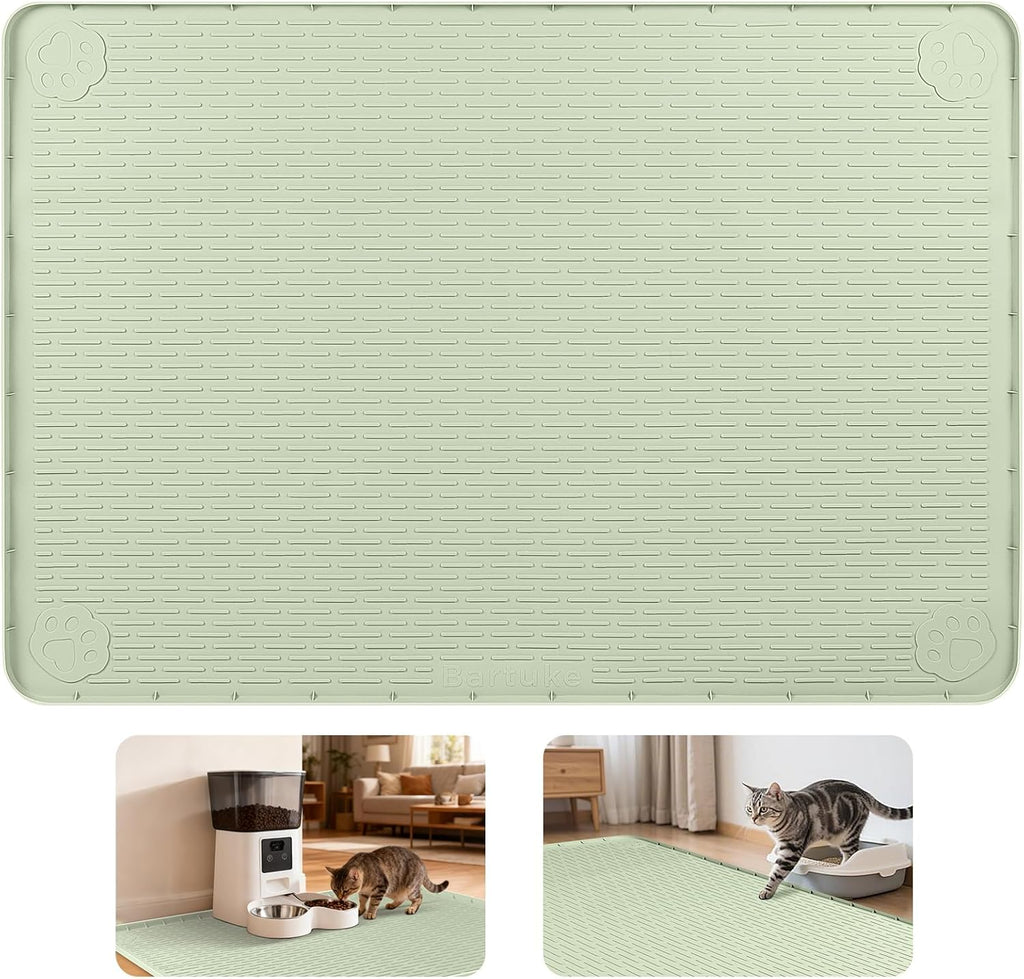 Cat Litter Mat, Extra Large 40" x 28" Silicone Mat Litter Trapping Mat for Scatter Control, Soft on Kitty Paws, Easy to Clean (Gray) - Image 10