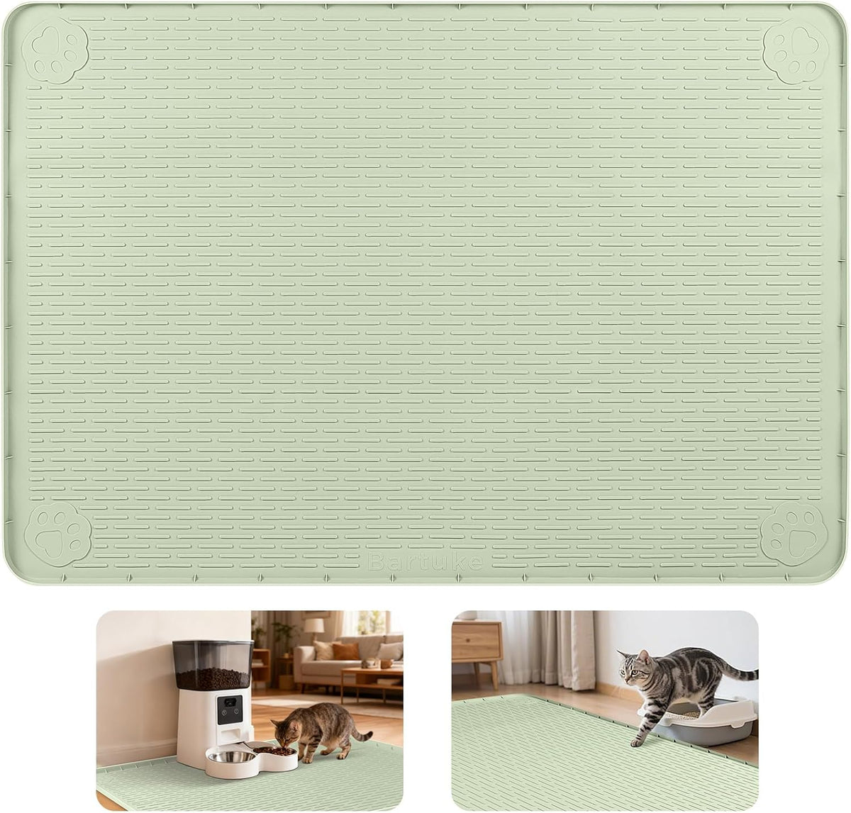 Cat Litter Mat, Extra Large 40" x 28" Silicone Mat Litter Trapping Mat for Scatter Control, Soft on Kitty Paws, Easy to Clean (Gray) - Image 10
