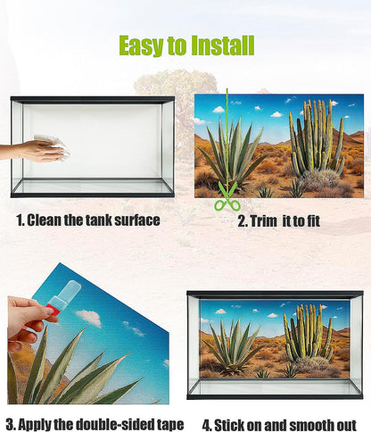 Helidrago 40 Gallon reptile habitat backdrops pack of three high definition printed cloth sheets.