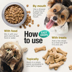 Charlie and Buddy anti inflammatory arthritis relief oil for elderly dogs.