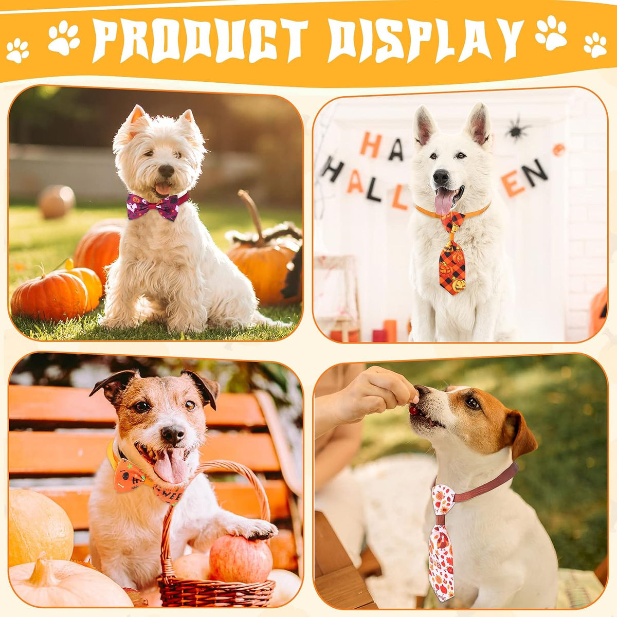 Soft polyester autumn themed pet neckwear collection from Reginary brand