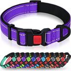 Taglory Reflective Dog Collar for Large Dogs, Soft Neoprene Padded with Escape-Proof Locking Buckle, Upgraded Zinc Alloy Ring, Adjustable for Pitbull Labrador Retriever, Red,L - Image 9