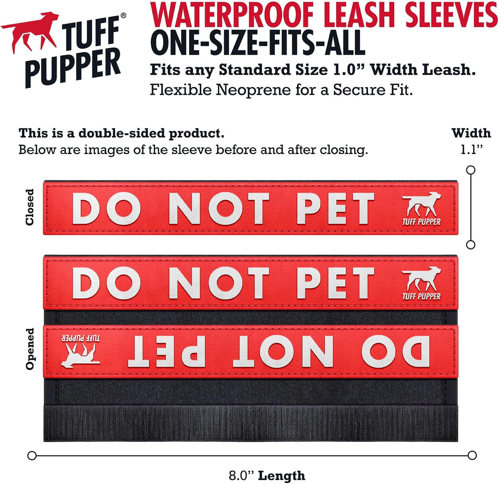 Red double sided do not pet dog leash wrap alert sign