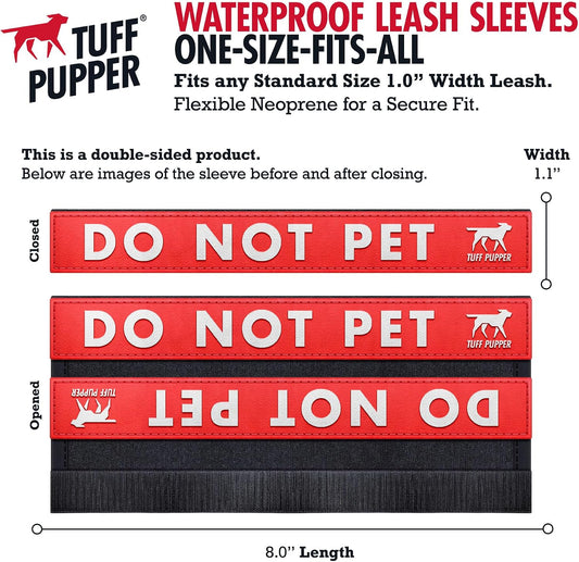 Red double sided do not pet dog leash wrap alert sign