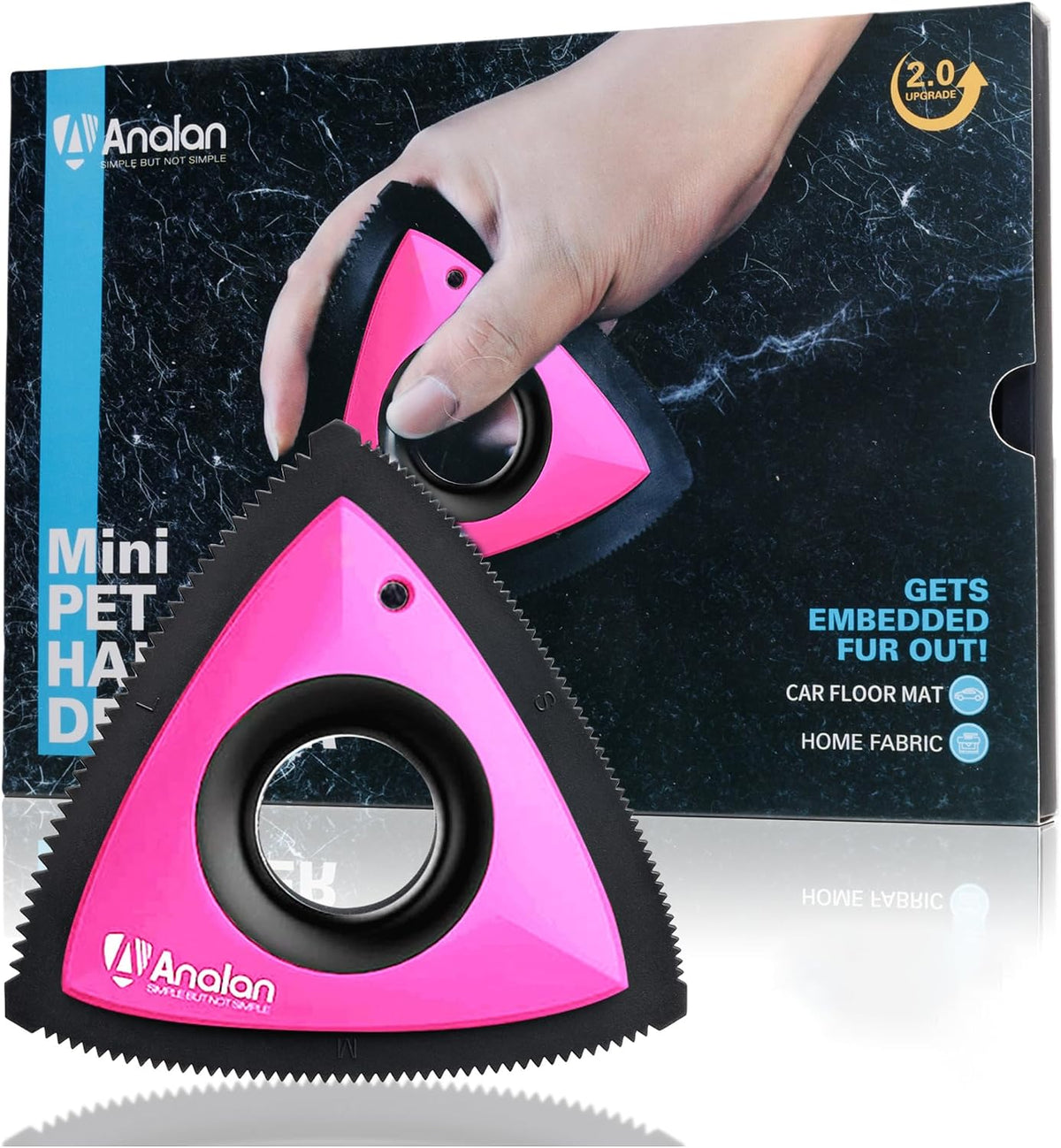 Analan Mini Pet Hair Remover for Car Detailing Supplies, Carpet Dog Hair Remover for Car Interior, Triangle Dog Hair Remover for Auto Detailing, Couch, Furniture, Lint, Carpet(Purple) - Image 11