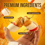 PETPHABET long lasting dog chew treats close up displaying authentic chicken wrapped texture