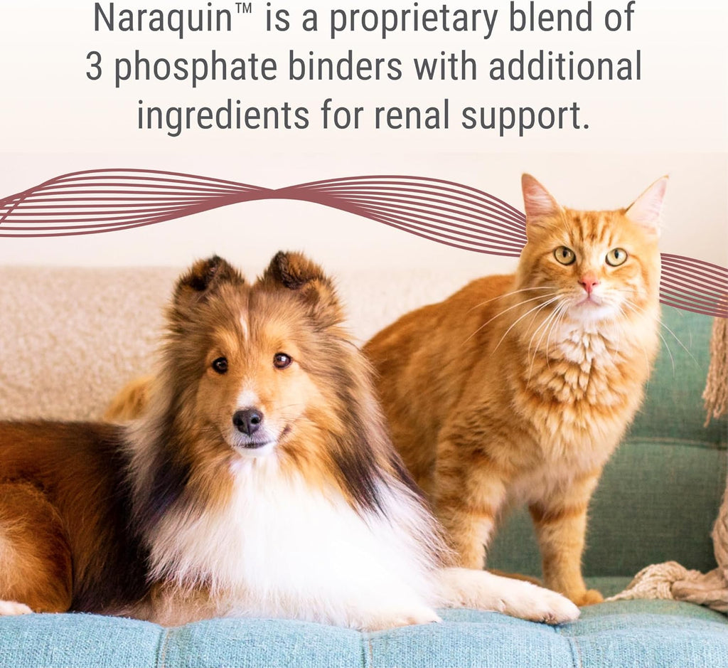 Naraquin phosphate binder for cats and dogs packaging