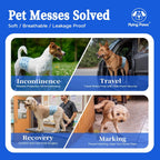 Flying Paws leak proof protection barriers demonstrated on an extra small puppy wrap.