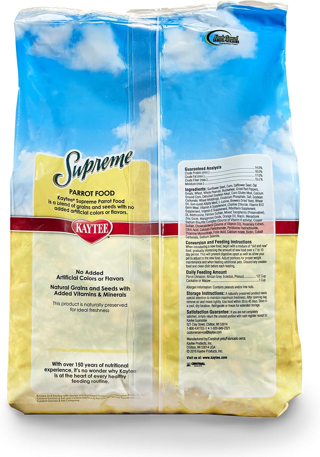 Kaytee Supreme Pet Parrot Food, Natural Seed & Grain Blend, 5 Pounds - Image 3