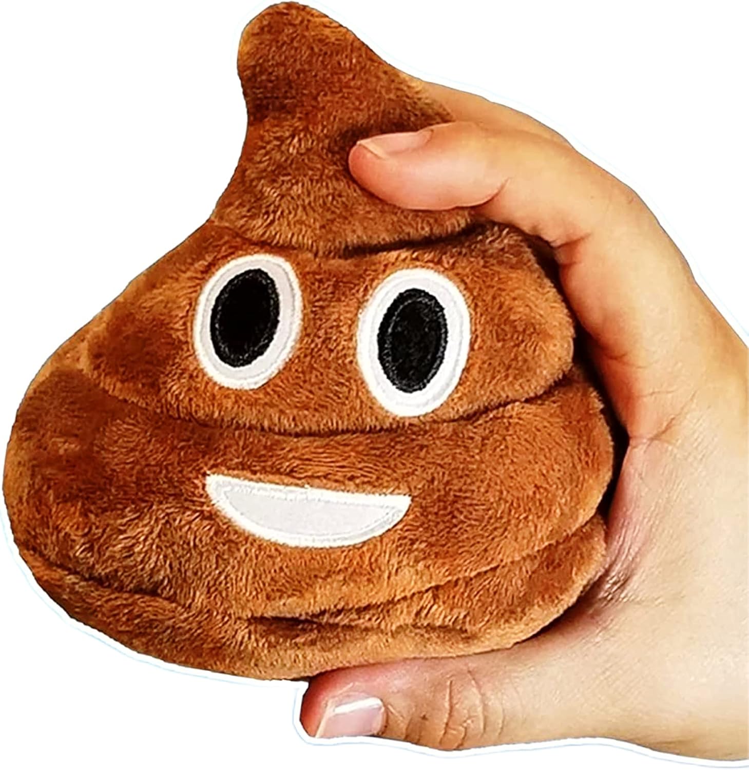 Kamhi World funny plush poop toy front view showing smiling emoji face