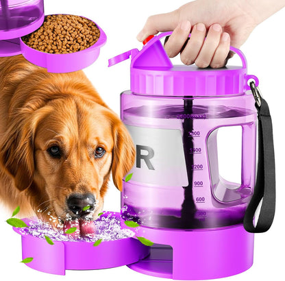 PetNF portable dog water bottle front view purple travel pet dispenser