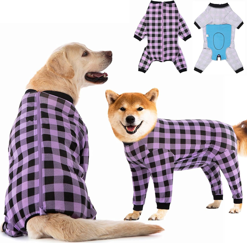 Dog Recovery Suit Full-Zipper After Post-Surgery Large Medium Dogs, Dog Bodysuit for Prevent Licking& Chewing Wounds Onesies Cone Alternative (Purple, 4X-Large) - Image 9